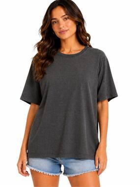 WE THE FREE by FREE PEOPLE Charcoal Gray Oversized Short Sleeve Tee XS